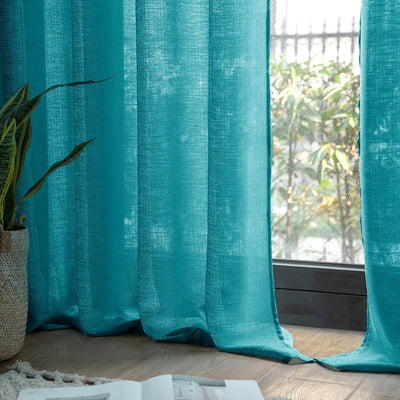 MIULEE 2er Set Voile Vorhang Sheer Leinenvorhang mit Ösen Transparente Unregelmässige Textur Gardine