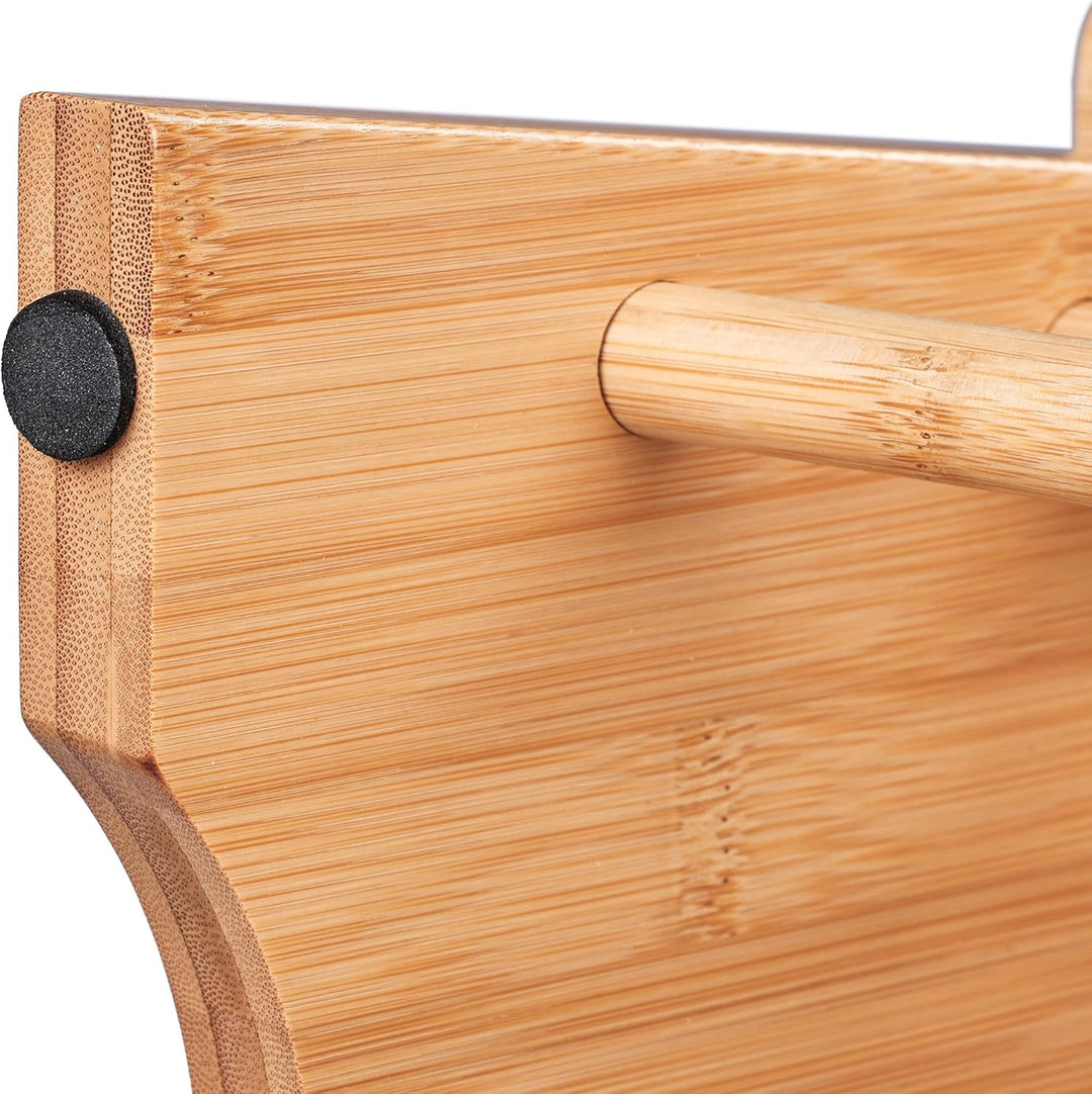 Relaxdays Fussbank Bambus, bis 100 kg, Stabiler Tritthocker, HBT: 20x33x21,5 cm, Kinderhocker Bad, G