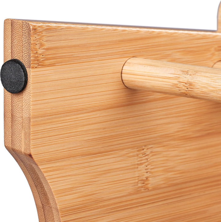 Relaxdays Fussbank Bambus, bis 100 kg, Stabiler Tritthocker, HBT: 20x33x21,5 cm, Kinderhocker Bad, G