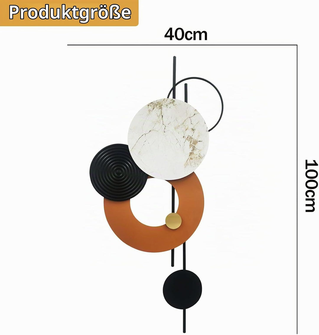 GERHWASH Wanddeko Moderne Wanddeko Wohnzimmer Wand Deko Metall 3D Wandbilder Gross Wanddekoration Ru