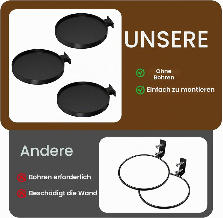 Shinybox Akustikpaneele Pflanzenhalter, 3 Stück Zubehör für Akustikpaneele ohne Bohren, Wandhalterun