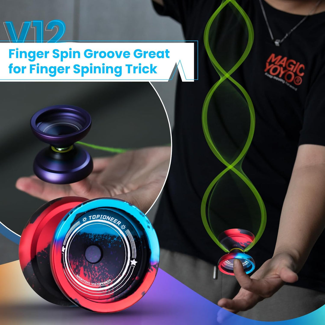 MAGICYOYO JoJo V12 Finger Spin Yoyo Responsive Yoyo für Kinder von 8 Jahren oder älter, Profi Jo Jo