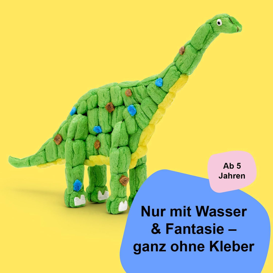 Playmais Classic Dinoworld | 800 Teile | Bastelset | natürliches Spielzeug | inkl. Schwämmchen, Bast