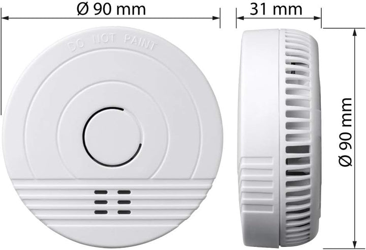 SEBSON Rauchwarnmelder 5 Jahres Batterie, DIN EN 14604, fotoelektrischer Rauchmelder GS536GC, Brands