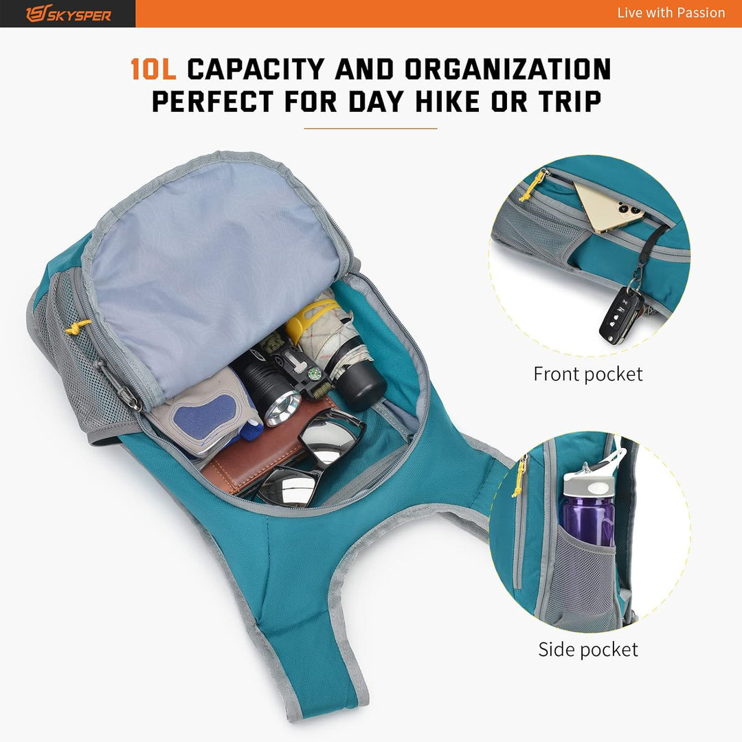 SKYSPER 10L/15L/20L Faltbarer Rucksack Ultraleicht Tagesrucksack Wasserfest Daypack Reiserucksack Wa