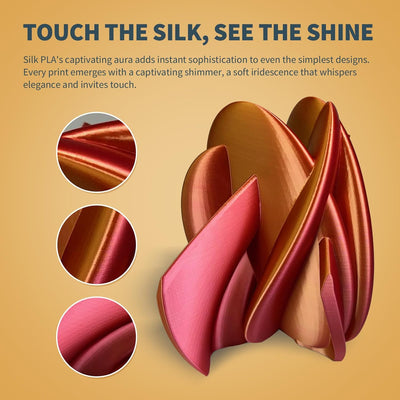 OVERTURE Silk PLA Zweifarbig Filament 1.75mm für 3D Drucker, 1kg Spule (2.2lbs), Massgenauigkeit +/-