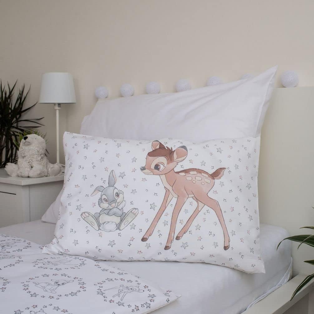 Bettwäsche Baby Bambi Stars, Disney, Bettbezug 2-teilig, 100 x 135 cm + Kissenbezug 40 x 60 cm, 100%