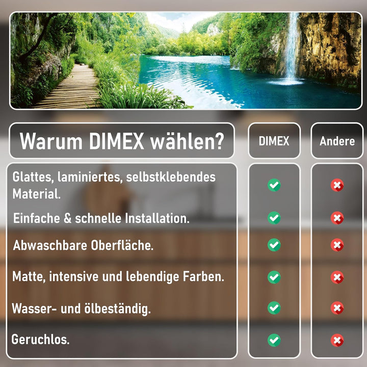 Dimex Küchenrückwand Folie selbstklebend ENTSPANNUNG IM Wald | Klebefolie - Dekofolie - Spritzschutz