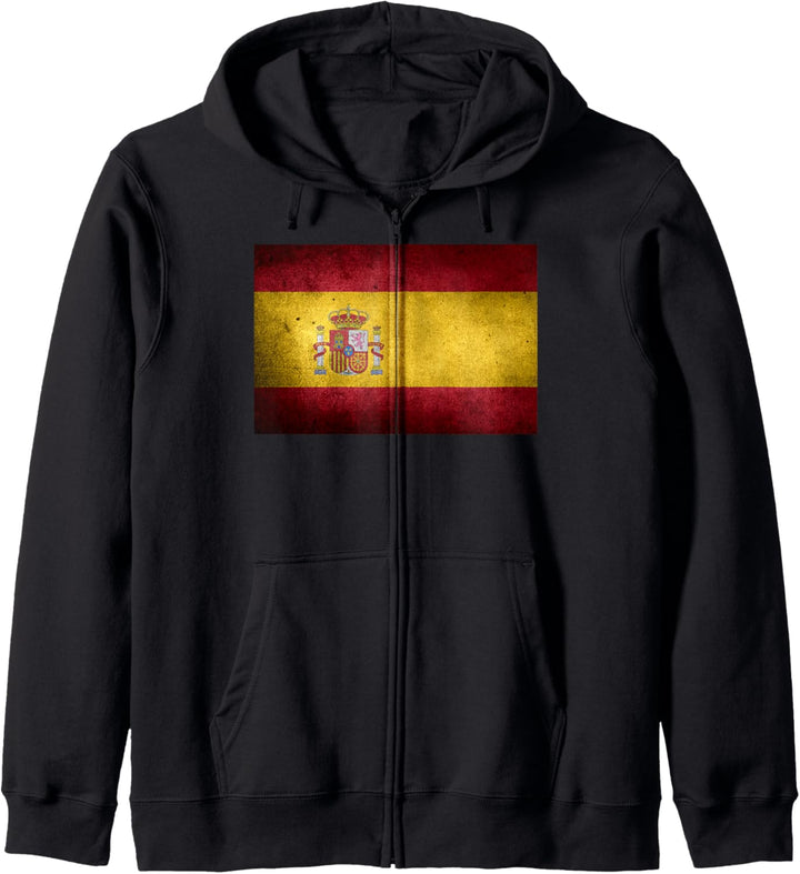 Vintage Spanien Flagge Stilvolles Design Kapuzenjacke
