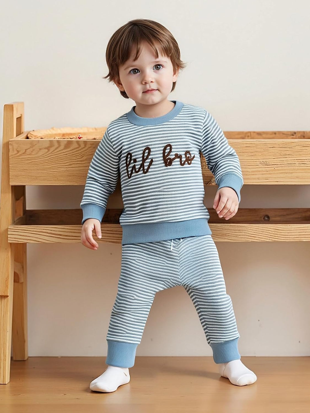Kleinkind Baby Mädchen Herbst Kleidung Rüschen Langarm Süsses Print Streifen Sweatshirt Top und Hose