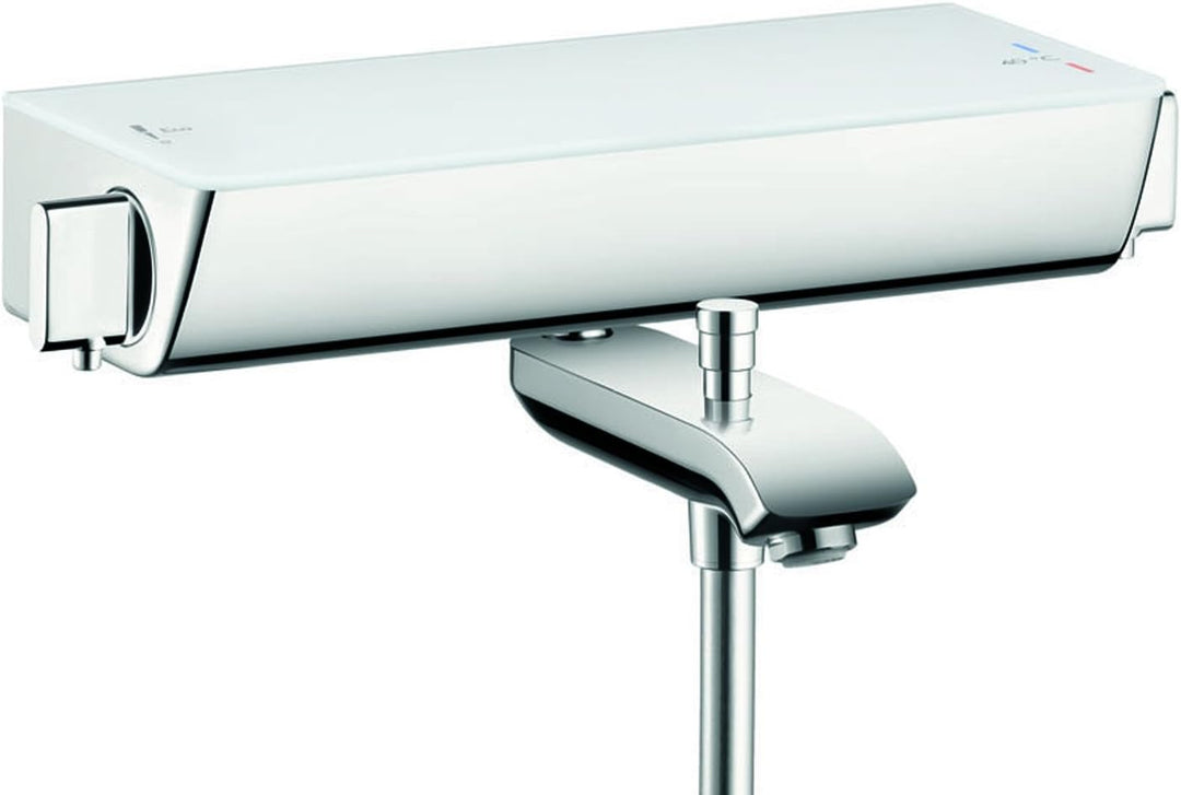 hansgrohe Ecostat Select Aufputz Wannenthermostat, für 2 Funktionen ohne Adapter zur Renovation, Wei