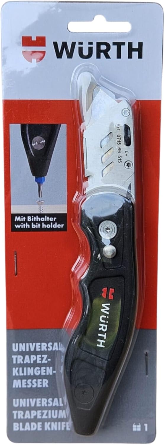 Würth Trapezklingemesser mit Bitaufnahme 1/4 Zoll, Würth Art.-Nr. 071566 515