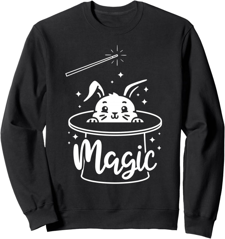 Lustiger Osterhase Kaninchen Zauberhut Zauberstab Zauberer Sweatshirt