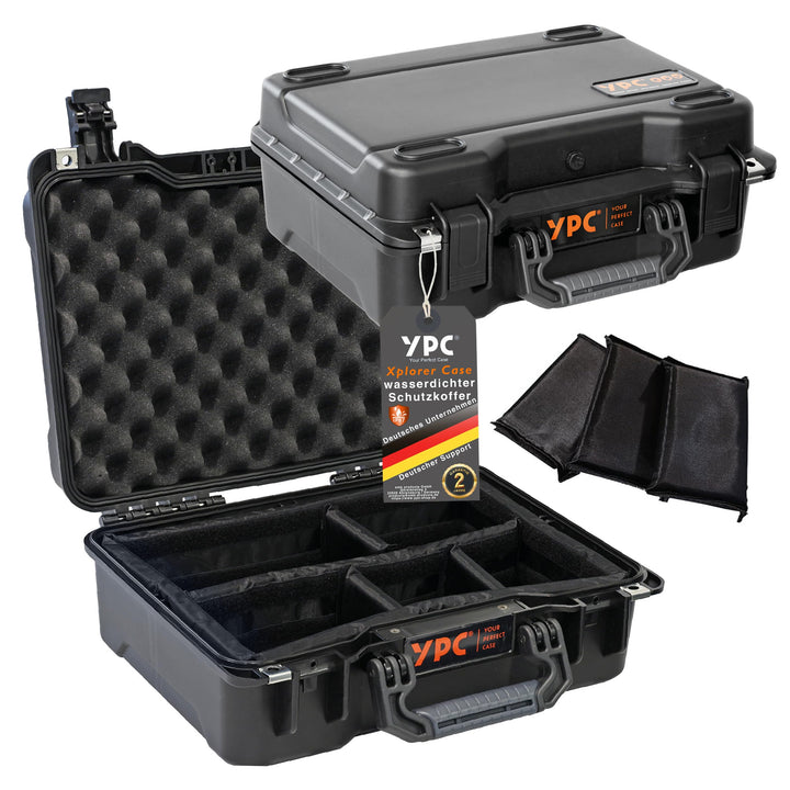 YPC Xplorer Case M – 40cm x 33cm x 16,5cm Outdoor Case, Fotokoffer gepolstert wasserdicht, Kamera Ko