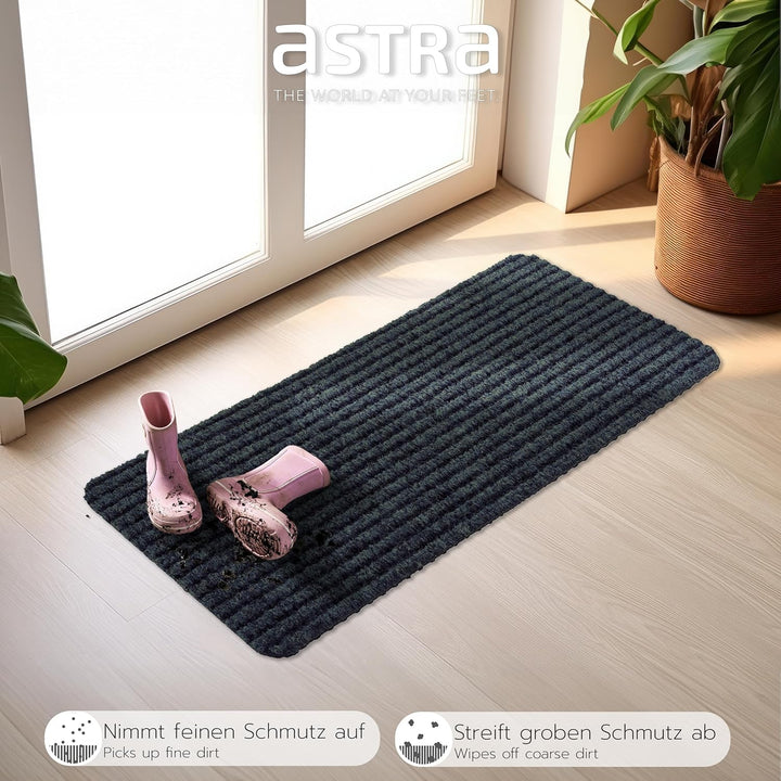 Astra Fussmatte innen anthrazit Schmutzfangmatte rutschfest – Türmatte 25x60 cm 3er Set wasserabweis