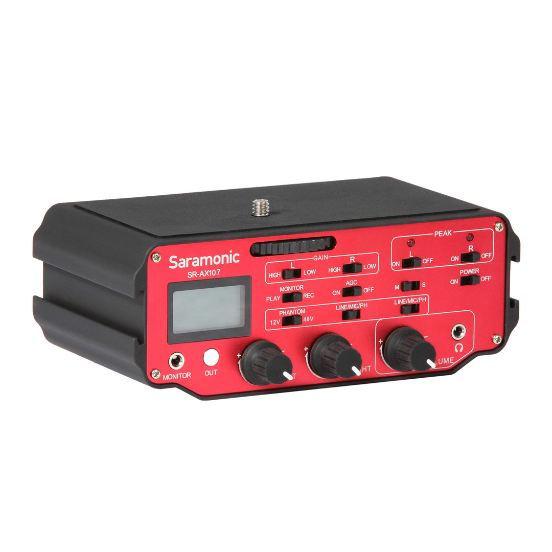 Saramonic SR-AX107 Zwei-Kanal-XLR-Audio-Adapter mit Vorverstärker, Phantomspeisung und Trenntransfor