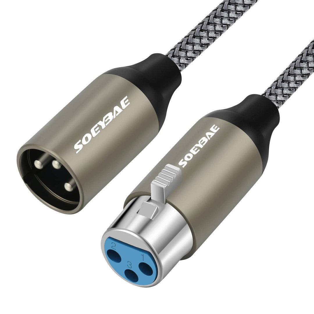 SOEYBAE 20M Stereo Mikrofonkabel XLR Stecker auf XLR Busche,Geflochtenes Signalverbindungskabel für