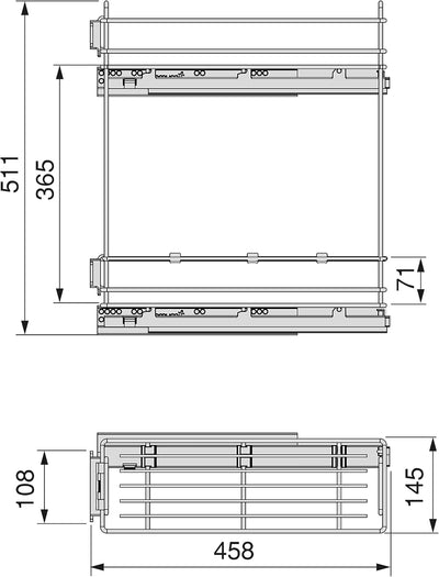 Emuca - Küchenmöbe Ausziehbarer Flaschenhalter, seitlich ausziehbar, sanftem Schliessen, Modul 200mm