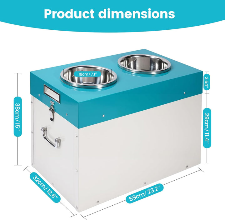 2 IN 1 Hundefütterer & Aufbewahrungseimer für Hundefutter 53L Futterautomat für Grosse Hunde Erhöhte