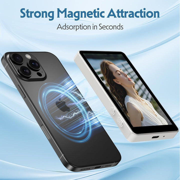 Vlog Screen Handy:1080P Magnetischer Selfie Monitor für Rückkamera,Spiegelung für iPhone&Androids(Ni