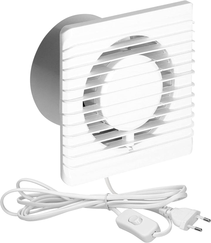 Bad lüfter 230V 125mm Leiser Badezimmer Lüfter Aufputz 34 dB 14 W Kabellänge 1,3 m mit Schalter Idea