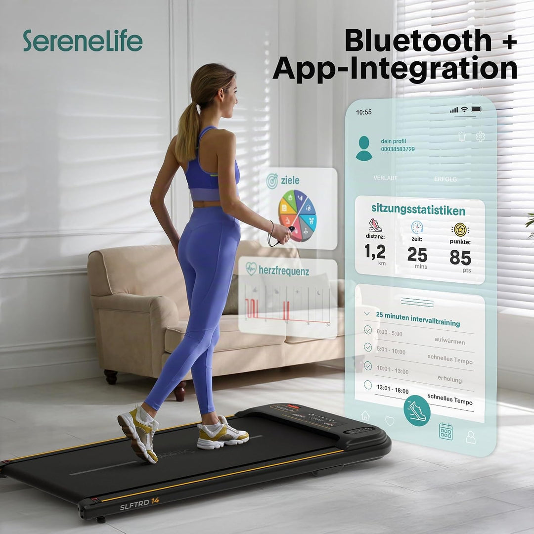 SereneLife Walking Pad, Laufband für Zuhause (Modelle: 8/9,6/10 km/h) – Schreibtisch-Laufband, leise
