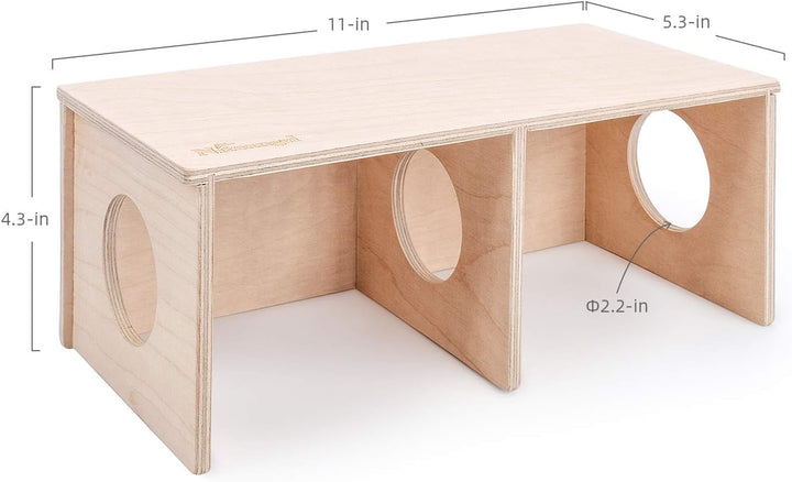 Niteangel Hamster Secret Peep Schuppen 2-Kammer Versteck & Tunnel Erkundungs-Spielzeug, Small - for
