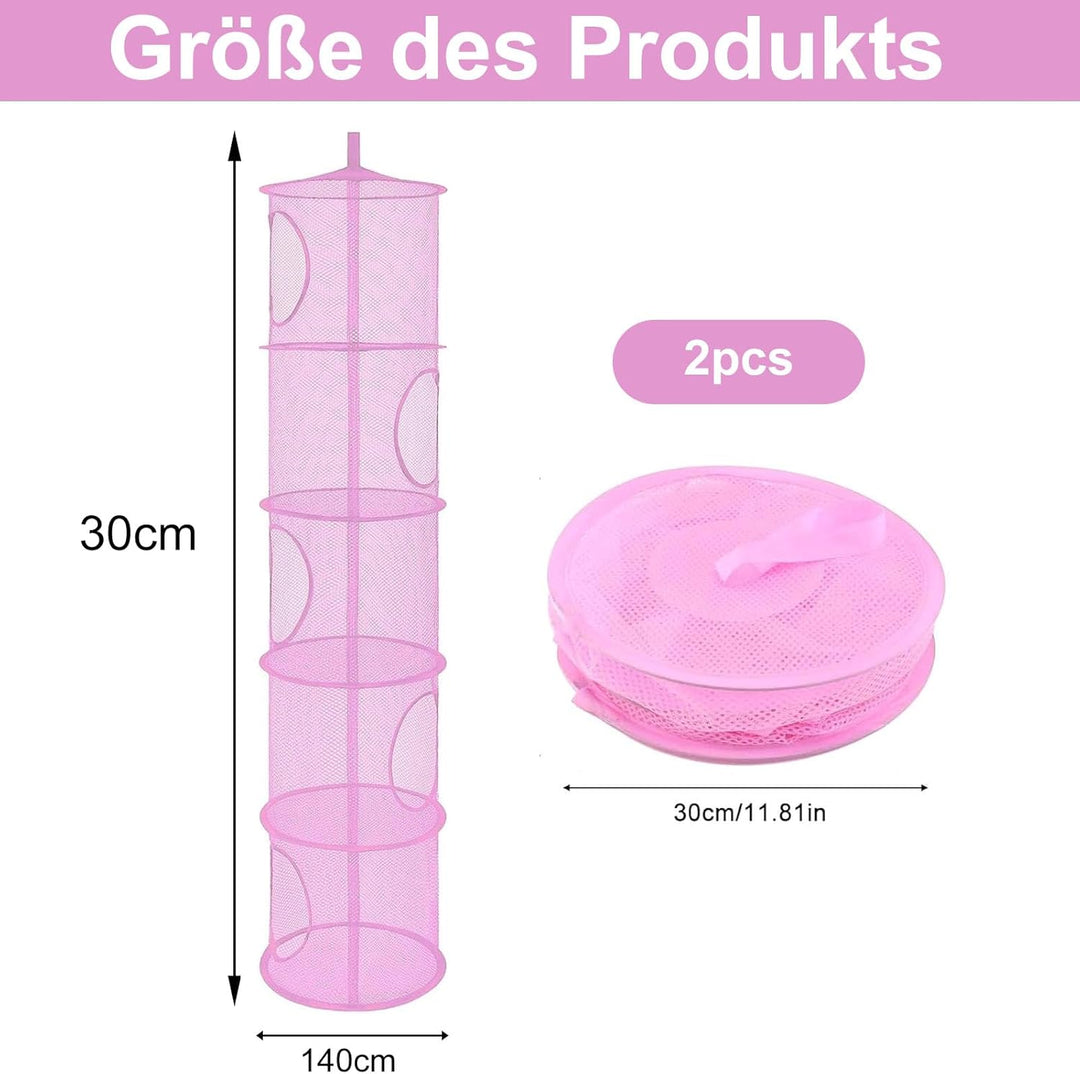 Hängeaufbewahrung, 2 Stück Faltbare Hängeaufbewahrung Organizer, 5 Fächer Hängeregal Mesh Hängende N