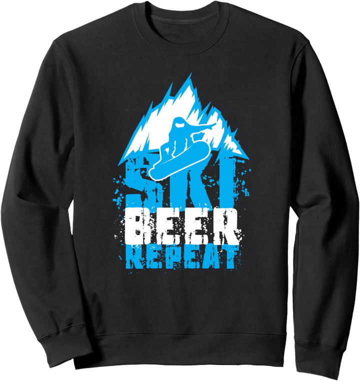 Ski Bier Repeat I Skifahrer Hüttengaudi Sprüche Apres Ski Sweatshirt