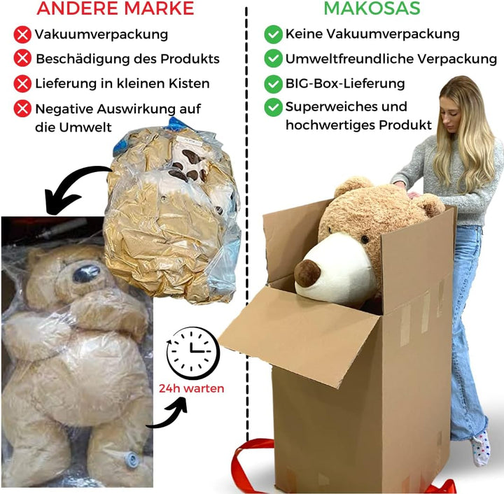 Riesiger Teddybär 130 cm – Teddy Bear 51 Zoll – Kinder Spielzeug Teddybär Braun – grosser Plüschbär