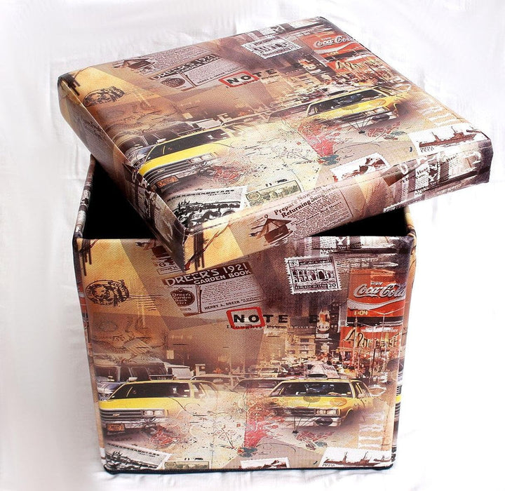 DanDiBo Hocker aus Kunstleder Sitzhocker 2009 Aufbewahrungsbox 40 cm Sitzwürfel Truhe Korb