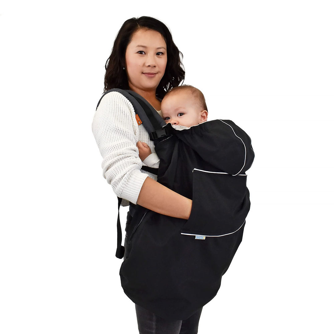 JAN & JUL Waterproof Baby Rain Cover with Hood and Pockets, Universal for Baby Carriers and Stroller