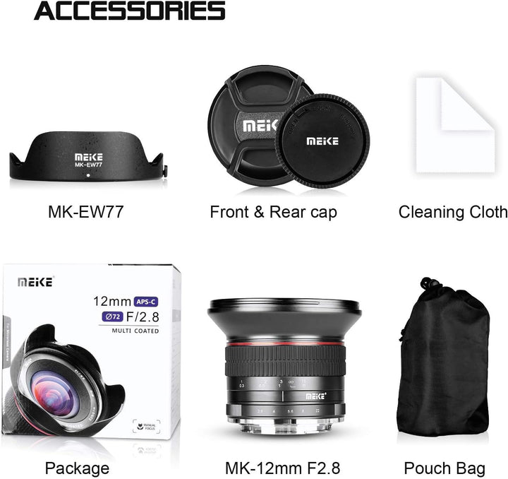 Meike Optics MK 12mm f2.8 Ultra-Weitwinkel Objektiv für Fuji, für Fuji