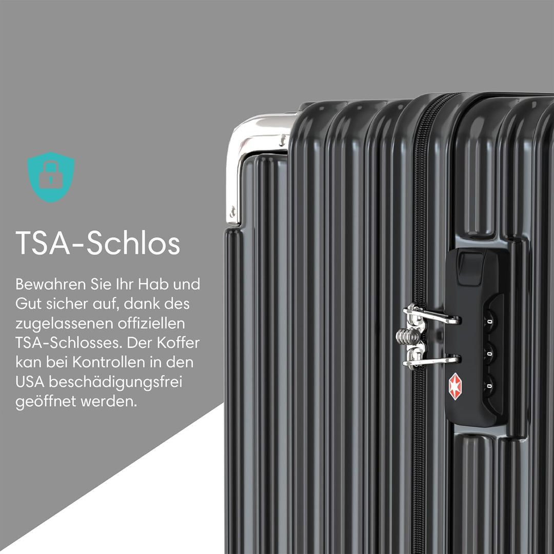 Voyagoux Koffer handgepäck - 113L, Hartschalenkoffer gross, TSA-Schloss, ABS, 4X 360° Rollen, Robust