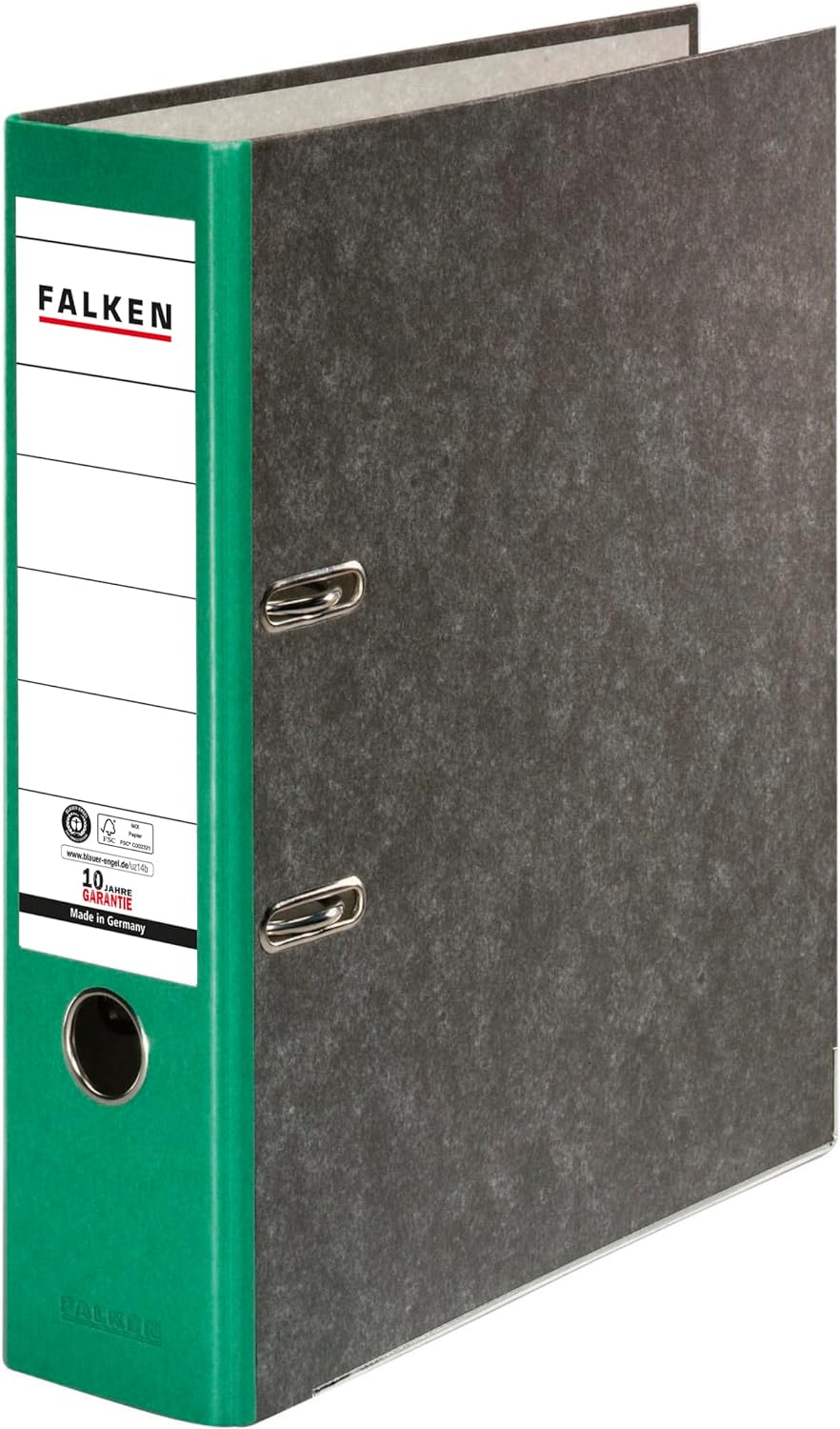 Original Falken 20er Pack Recycling-Ordner Wolkenmarmor. Made in Germany. 8 cm breit DIN A4 grüner R
