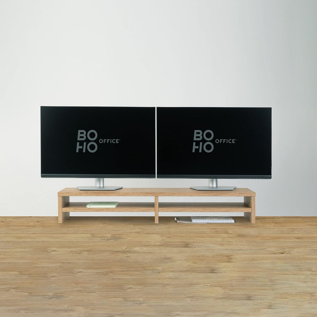 boho office® ergonomischer Monitoraufsatz, Bildschirmerhöhung, Monitorständer, Tischaufsatz mit viel