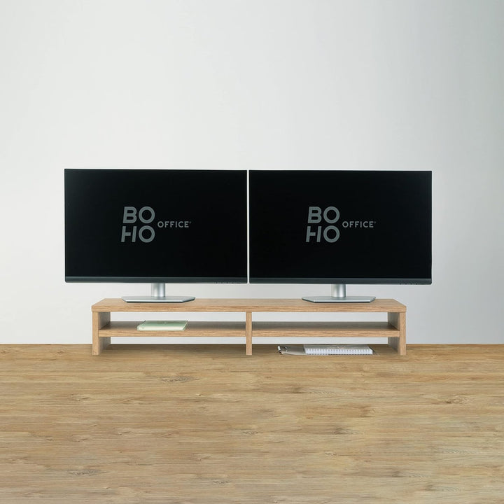 boho office® ergonomischer Monitoraufsatz, Bildschirmerhöhung, Monitorständer, Tischaufsatz mit viel