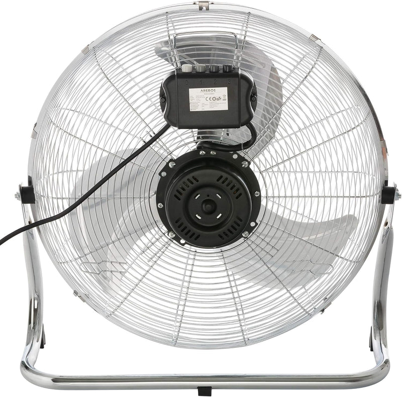 Arebos Bodenventilator Ø45 cm | Windmaschine Retro Stil | Ventilator | 3 Geschwindigkeitsstufen | ho