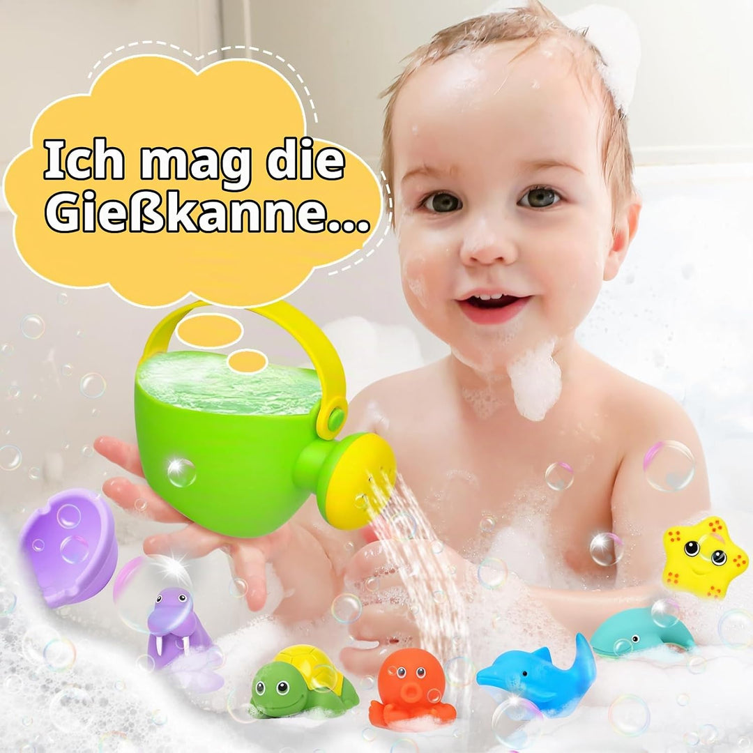 16 Stück Badespielzeug Baby ab 1 2 3 4 Jahre, Wasserspielzeug Kinder Badewanne Pool Spielzeug für Ba