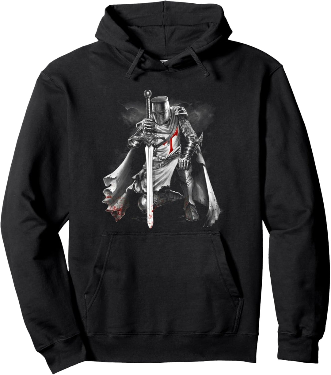 Knight Templar Knee - Jesus - Cross - Knight Warrior Men Tee Pullover Hoodie