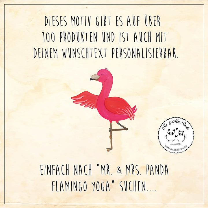 Mr. & Mrs. Panda Tablett Flamingo Yoga - Geschenk, Bett-Tablett, Holztablett, für getränke, Baum, Na