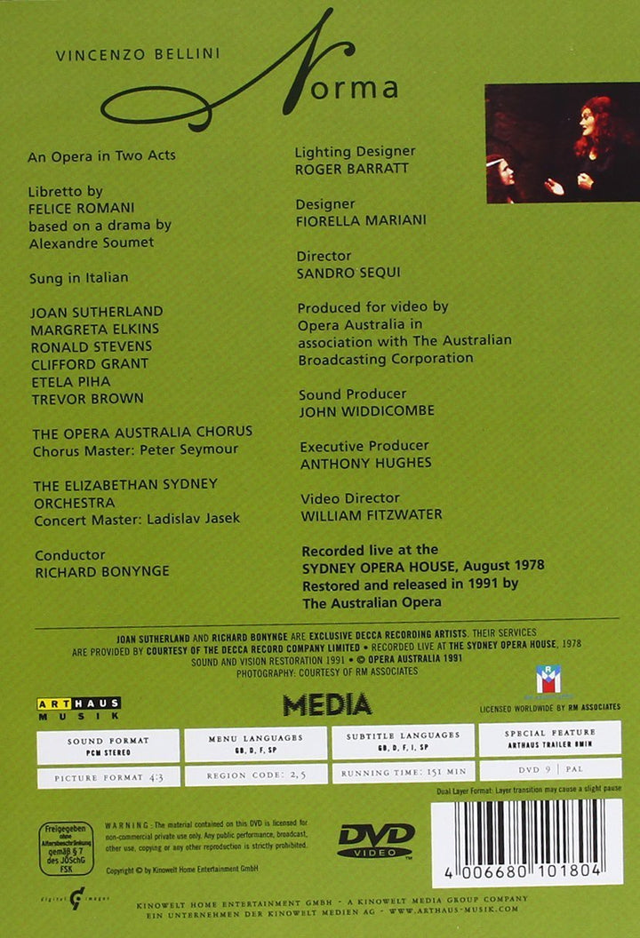 Bellini, Vincenzo - Norma, DVD