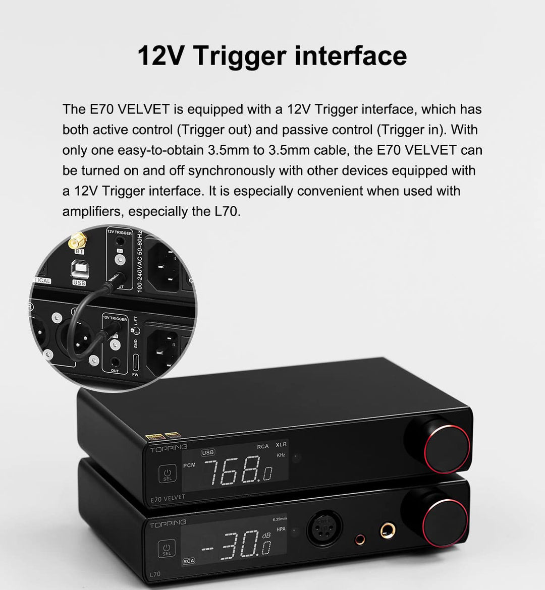 Topping E70 Velvet AK4499EX Decoder XU316 DSD512 PCM768kHz Bluetooth 5.1 LDAC 24Bit/96kHz mit Fernbe