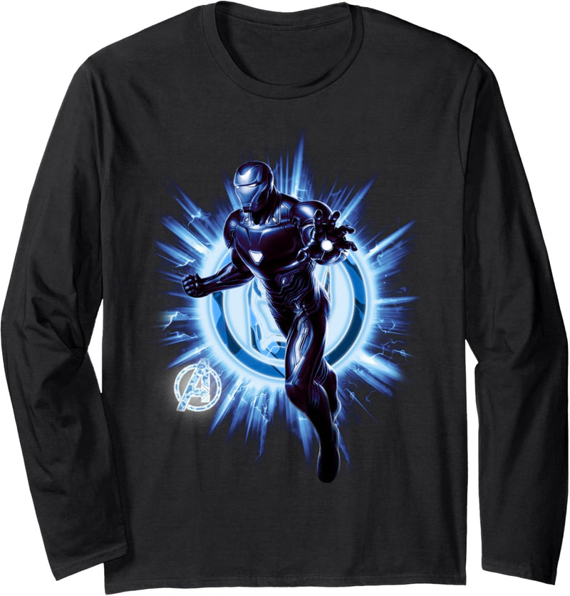 Marvel Avengers: Endgame Iron Man Blue Hue Portrait Langarmshirt