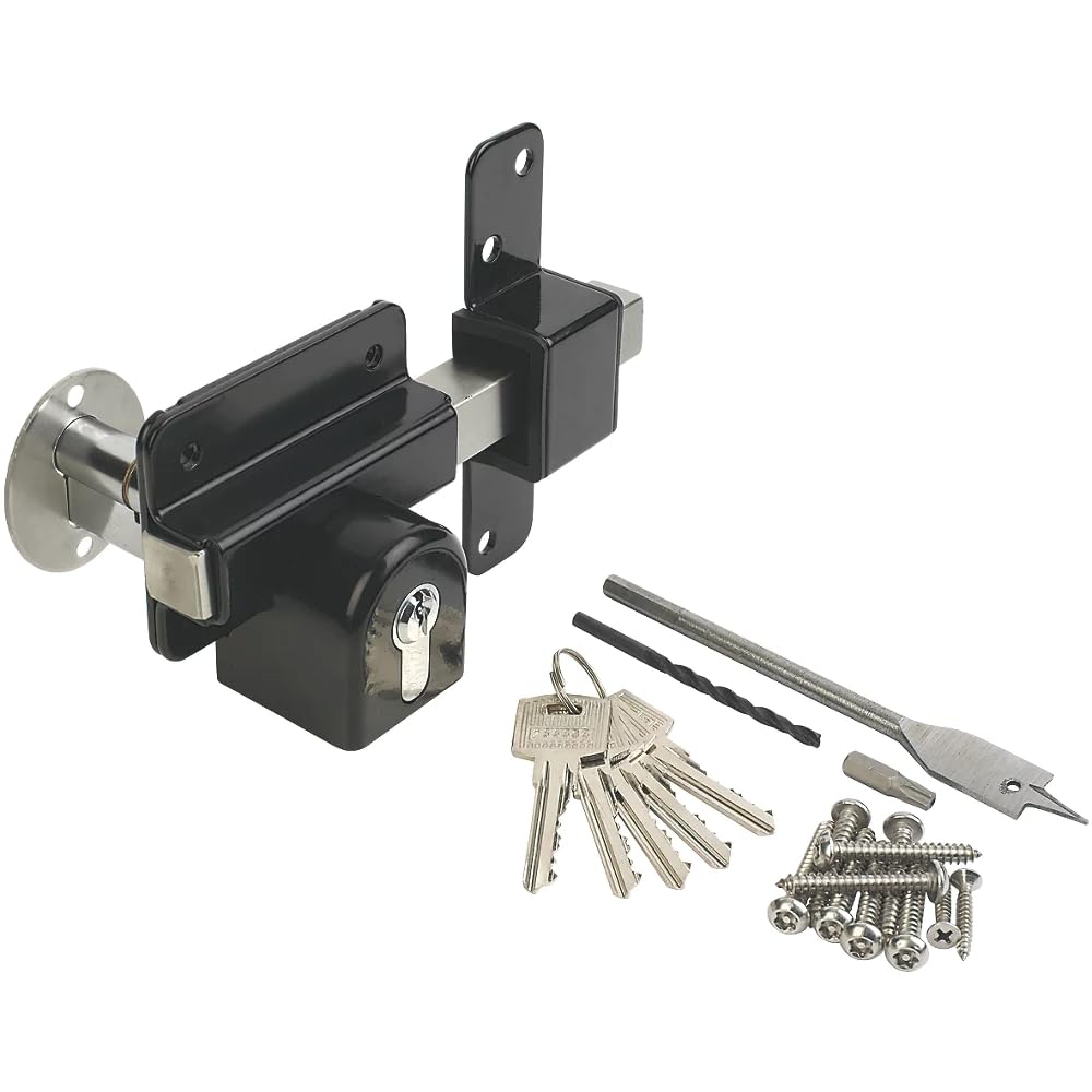 Gatemate 1490096 Euro P11 Weitwurf-Doppelschloss, Schwarz/Edelstahl, 70 mm