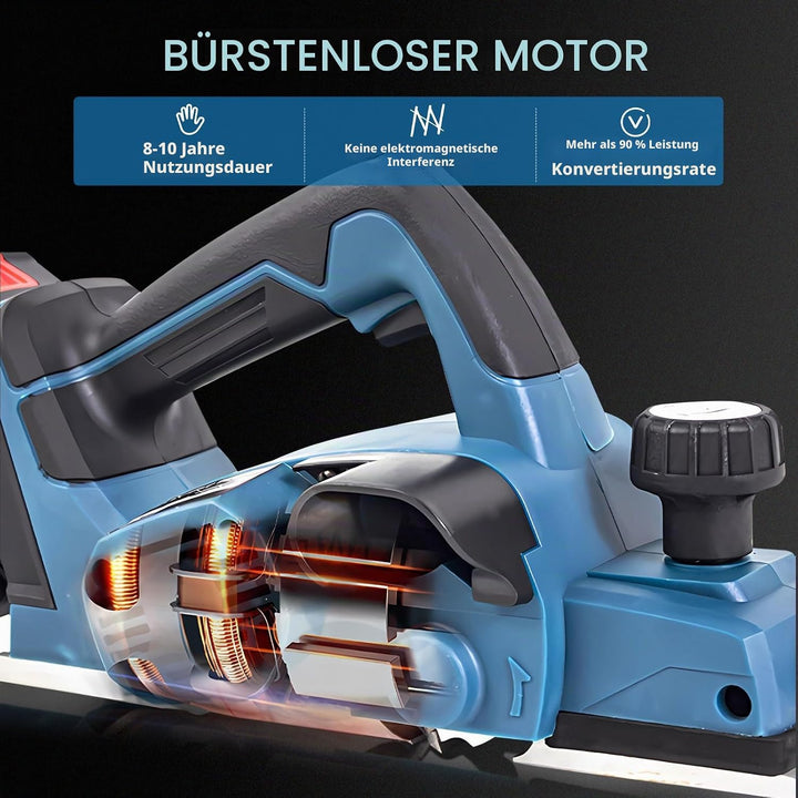 Akku-Hobel kompatibel mit Makita 18V-Akku (82mm, ohne Akku/ohne Ladegerät), 20.000 U/min, Bürstenlos