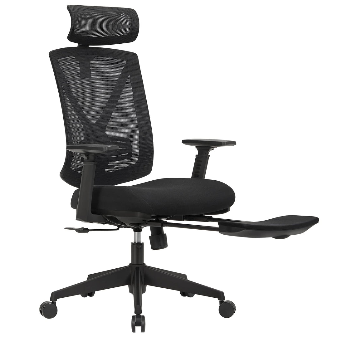 SONGMICS Bürostuhl mit Fussstütze, Ergonomischer Schreibtischstuhl mit Lordosenstütze, verstellbare