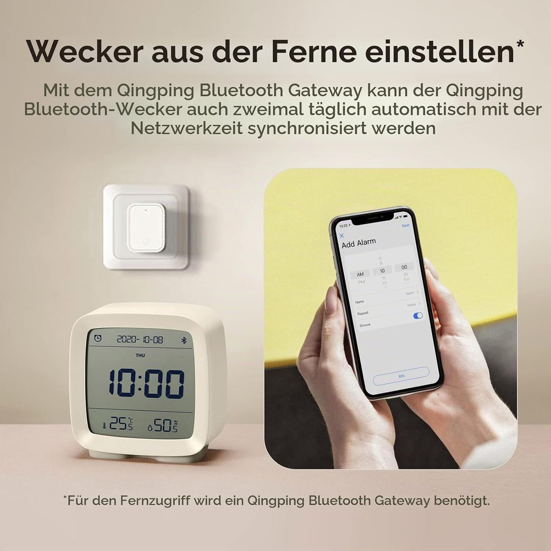 qingping Bluetooth Wecker, Funktioniert mit Mi Home (Alle Einstellungen nach App), Digitaler Smart W