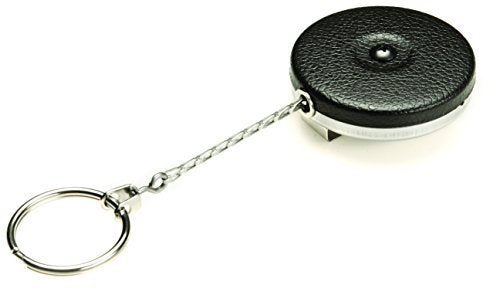 KEY-BAK #3B Retractable Reel with 24 Inch (61 cm) Stainless Steel Chain, Black Front, 1.75 Inch Stee