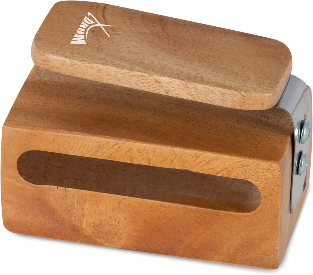 XDrum CW-S Cajon Woodblock Set - Montierbarer Holzblock - Klettstreifen auf der Rückseite - Kann mit